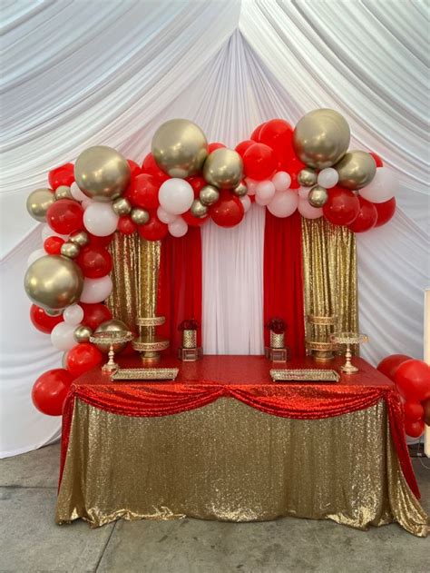 red and gold birthday theme